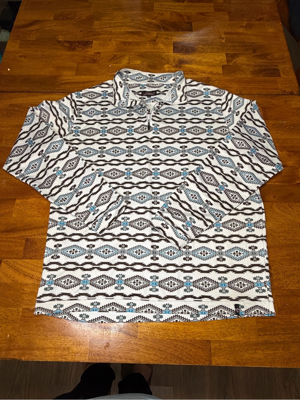 Rafter C Ranch Wear XL Aztec Quarter Zip Pullover Western Southwestern Shirt